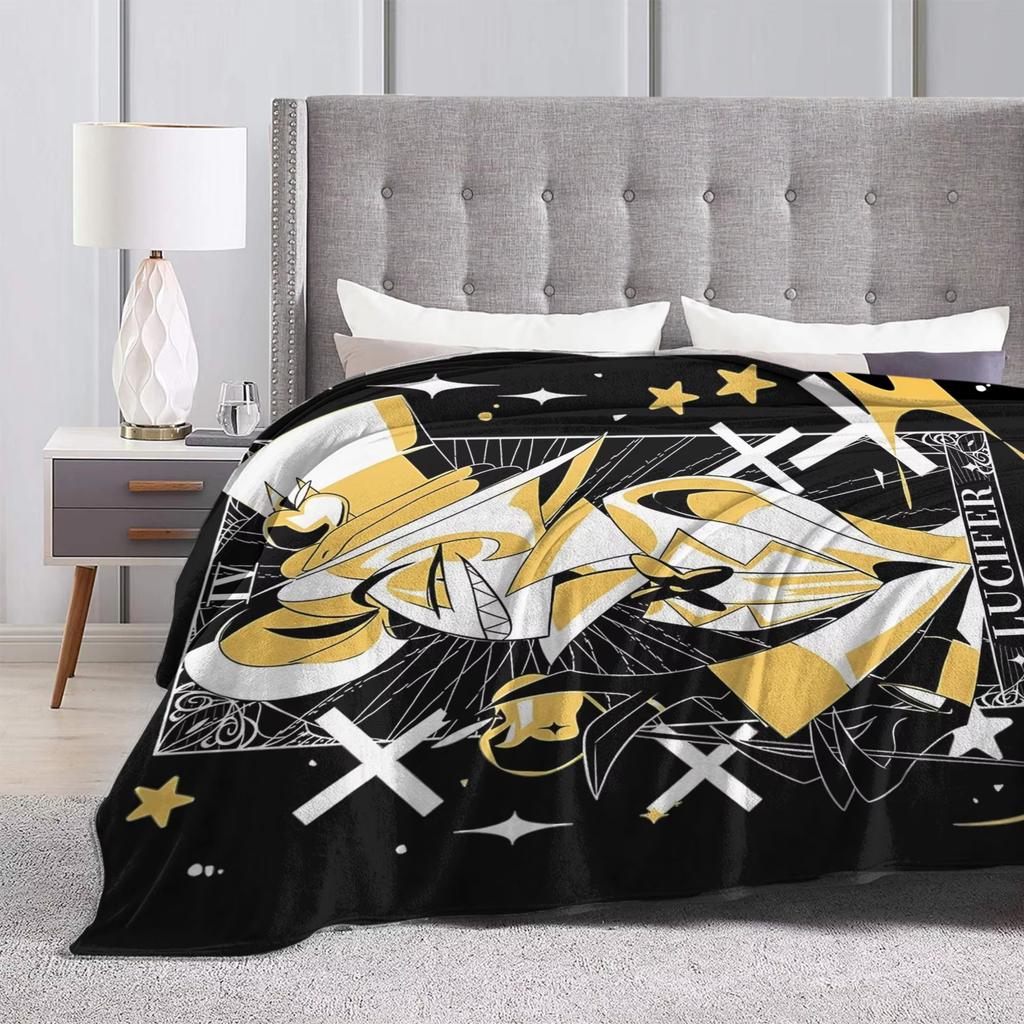 Lucifer Morningstar Hazbin Hotel Fleece Winter Blanket Breathable Lightweight Thin Throw For Home Outdoor