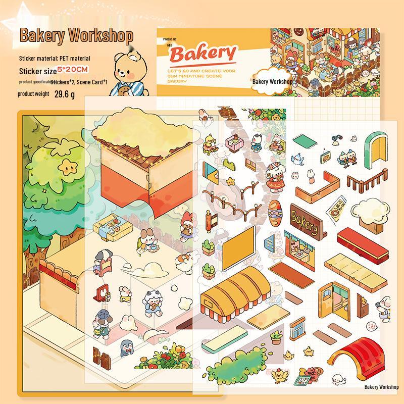 Yu Xian 3D Fantasy World Miniature Cottage Stickers – Educational and Visual Experience for Kids