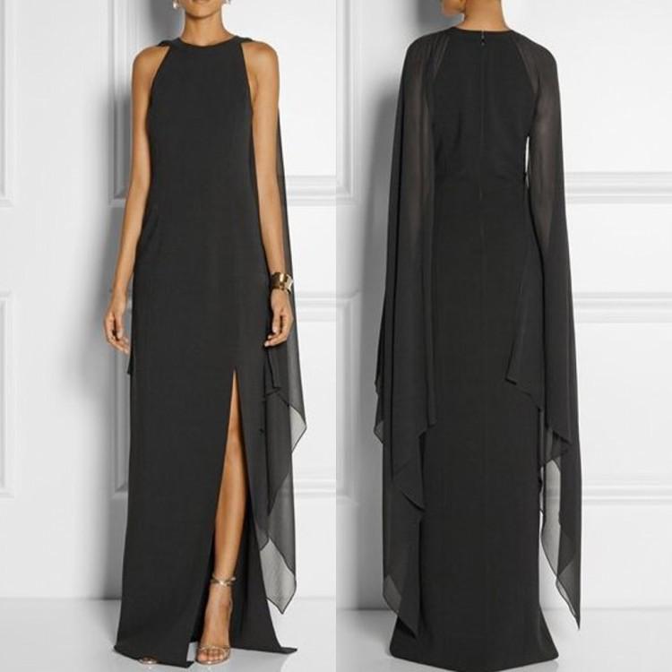 Abito da Donna con Cuciture in Chiffon Abito da Regina Abito da Sera Club Clubwear Abiti con Spalline