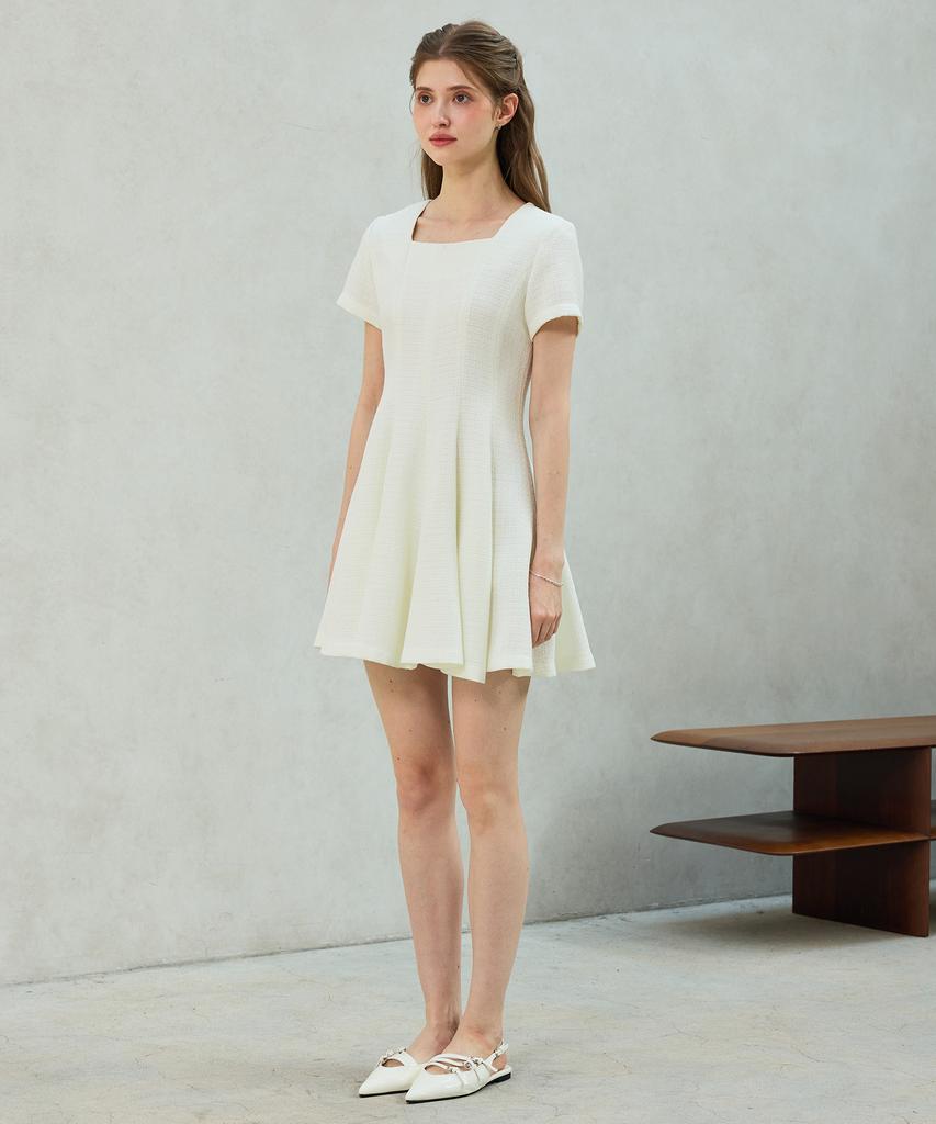 Alikim Lani Tweed Dress / White