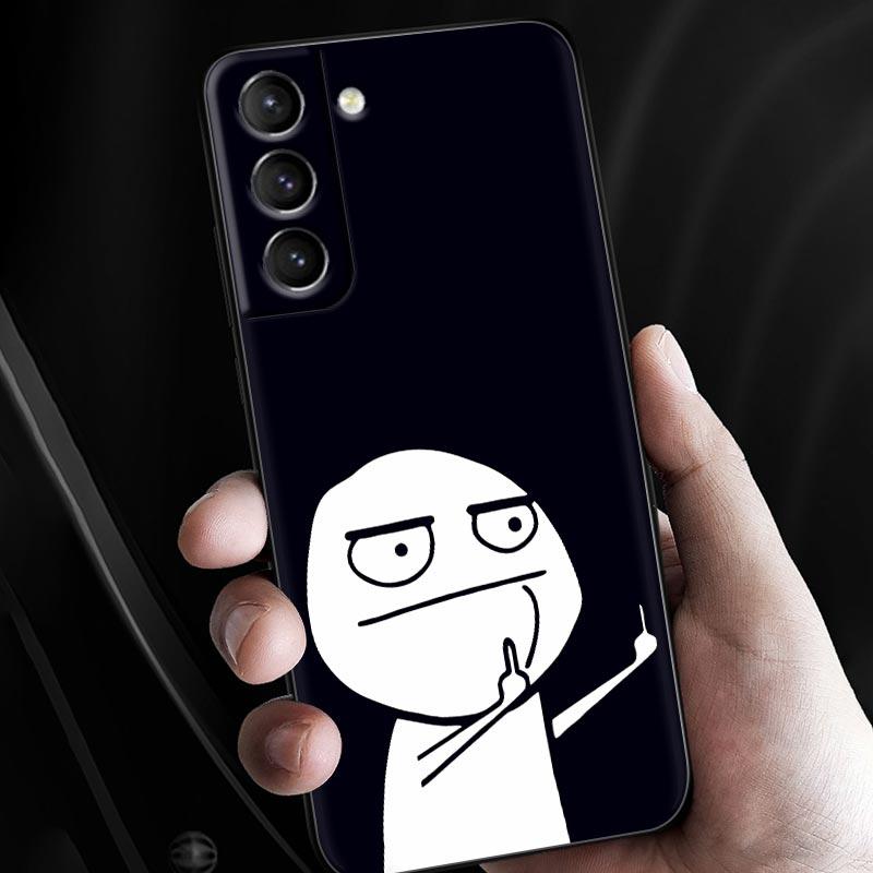 Funny Man Middle Finger Silicone Case For Samsung Galaxy S23 Ultra S24 5G S21 S20 FE Cover For Galaxy S22 S23 S24 S10 Plus Cases