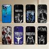 Coque de téléphone K-Kurt N-Nirvana C-Cobain Pour iPhone17,16,15,14,13,12 Plus,Max Housse Souple en Silicone Noir