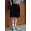 Wide-leg Casual Shorts Men's and Women's Loose Straight Down Pants Five-point Pants Retro Basic Solid Color Shorts