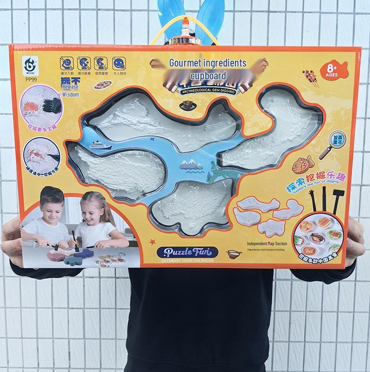 

China Topographic Map Food Archaeology Blind Box - Creative Gift for Students & Events