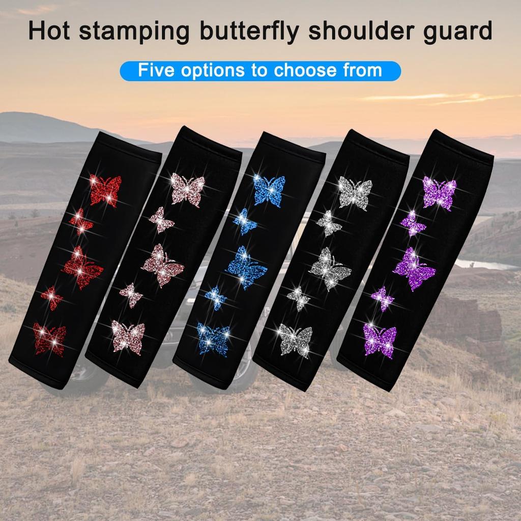 2PCS Car Seat Belt Covers, Polyester Fiber Vehicle Seatbelt Cushion Pad Protector, Automotive Safe Strap Cover Pad Help Protect Neck And Shoulder,