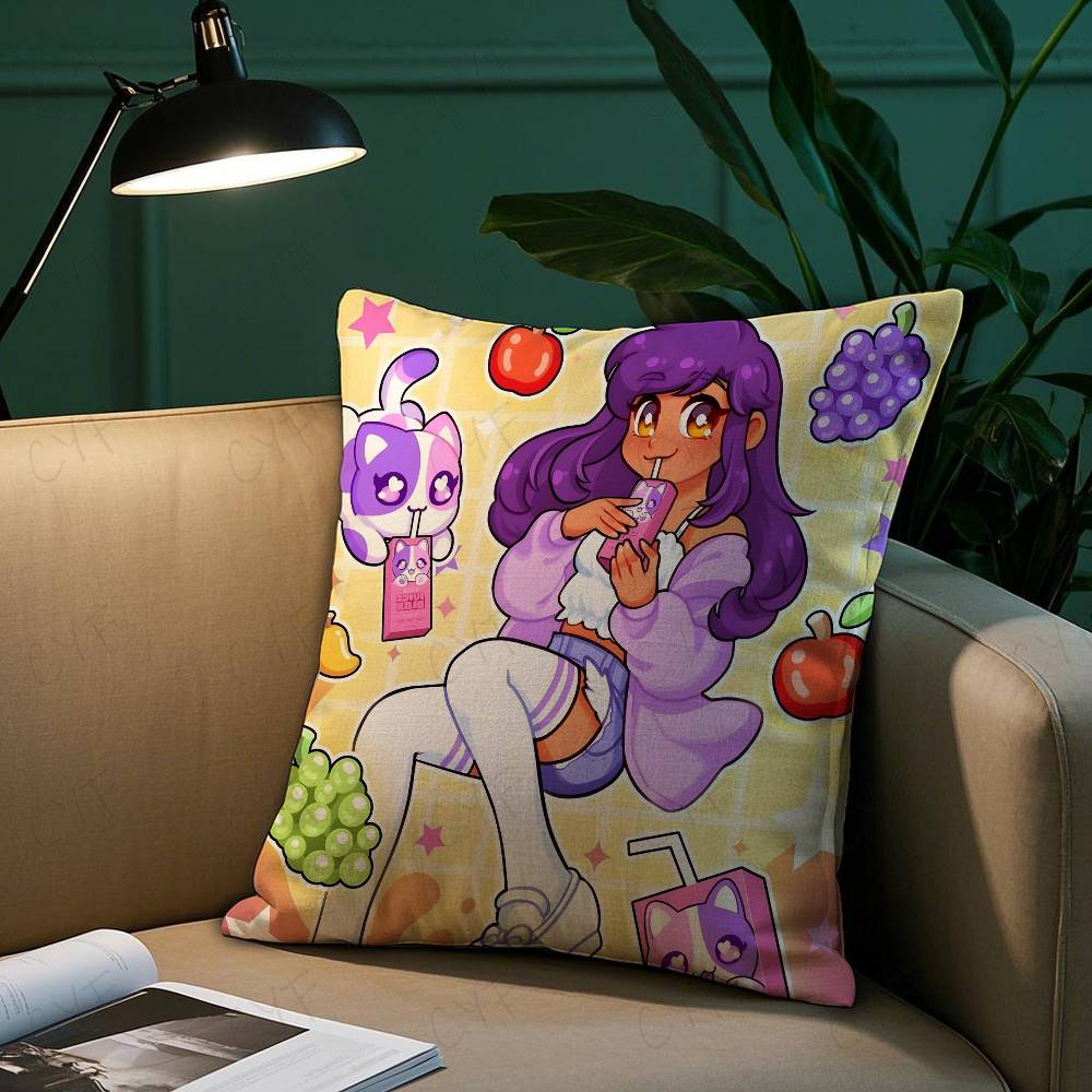 Cartoon A-Aphmau Decorative Pillow Case Custom Printed Brushed Fleece Pillow, Baby Skin-Touch, Eco-Friendly Dye-Sublimation Cush