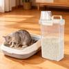 2 PCS Cat Litter Storage Container 3L Clear Cat Litter Storage Bin with Airtight Lid Spout and Handle Sealable Heavy Duty Moisture Cat Litter Storage