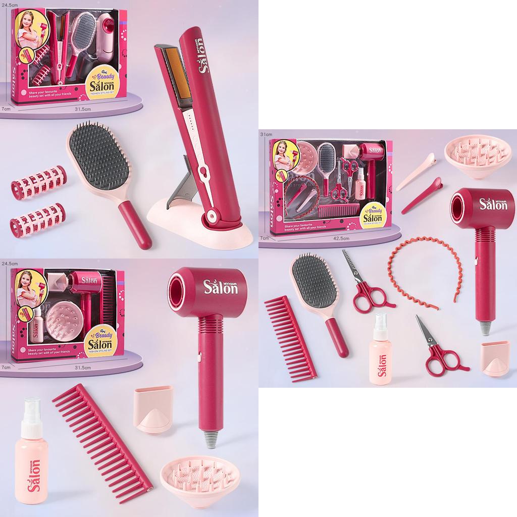 Kinder Rollenspiel Beauty Salon Set Föhn und Glätteisen Spielzeugset