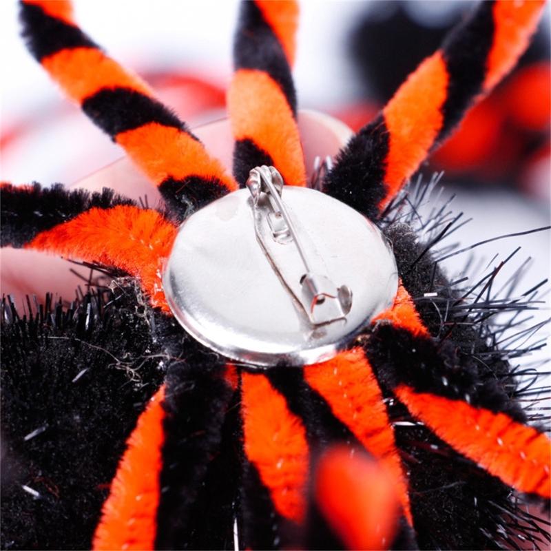 Eerie Spiders Themed Snap Wristband Hairband Pin Set Durable Polyester Halloween Party Supplies