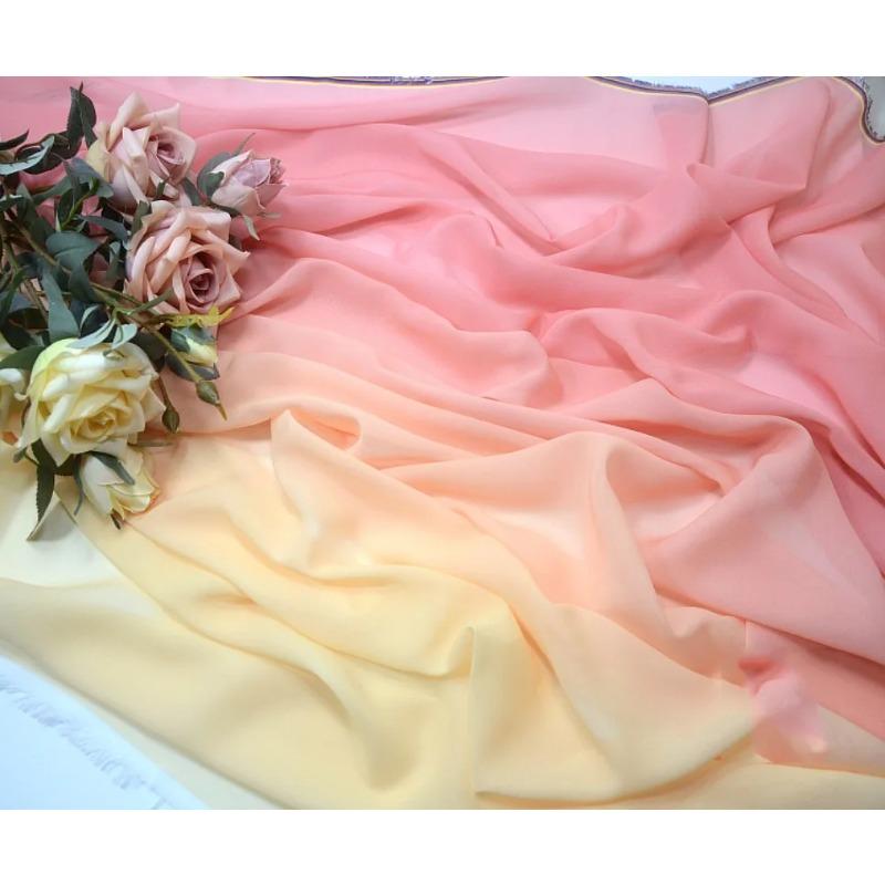 Gradient Color Organza Tulle Fabric 100D Chiffon Fabric for Diy Ancient Style Hanfu Dress Stage Dance Costume Drape Decor Craft