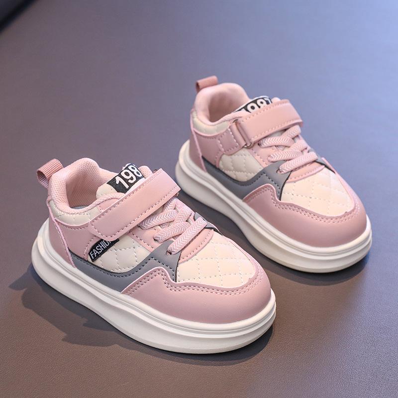 Children's Fashionable Two-Tone Sneakers for Spring and Summer, Boys' Leather Casual Shoes, Girls' Running Shoes
