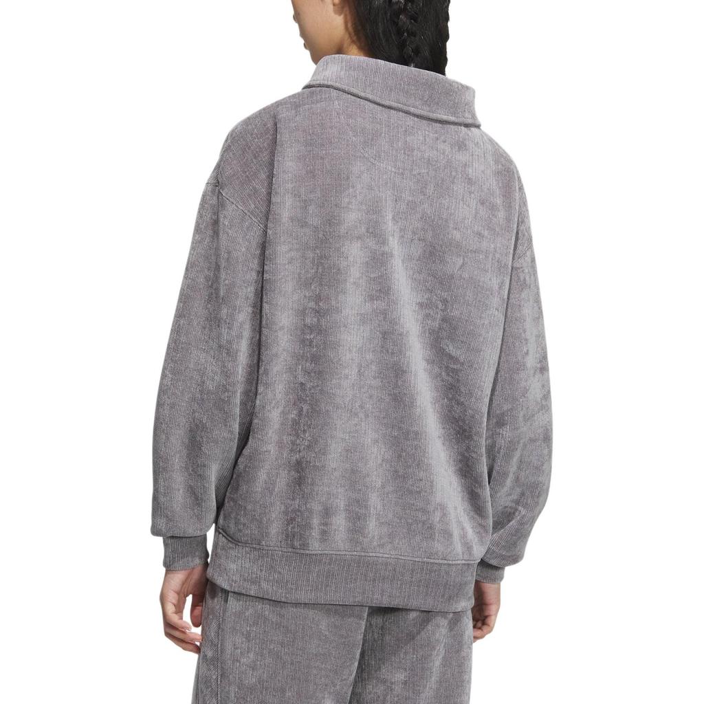 Adidas Originals Cozy Zip Crew Half-Zip Sports Comfortable Pullover Casual Sweatshirt Women Sweatshirt Gray JM8060