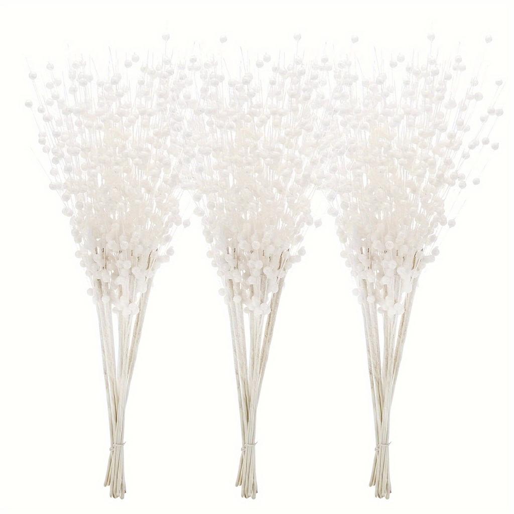 1pcs Glittery Artificial Berry Stem Decor Decorative Bead Sticks for Xmas, Christmas Tree, DIY Wreath Crafts, Gift, Small Vase, Home Decor