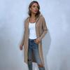 Womens Oversized Crochet Cable Knit Hooded Cardigan Long Sleeve Loose Fit Sweater In Solid Colors