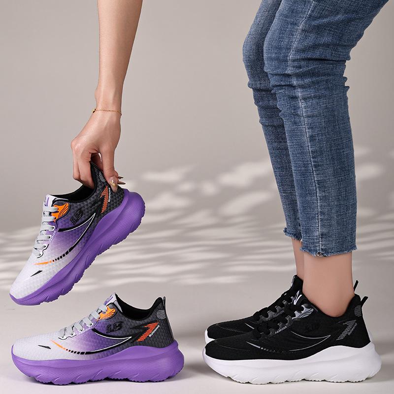 Shoes women's shoes versatile sports single shoes summer breathable mesh shoes soft soles not tired feet running shoes thick soles heightening shoes