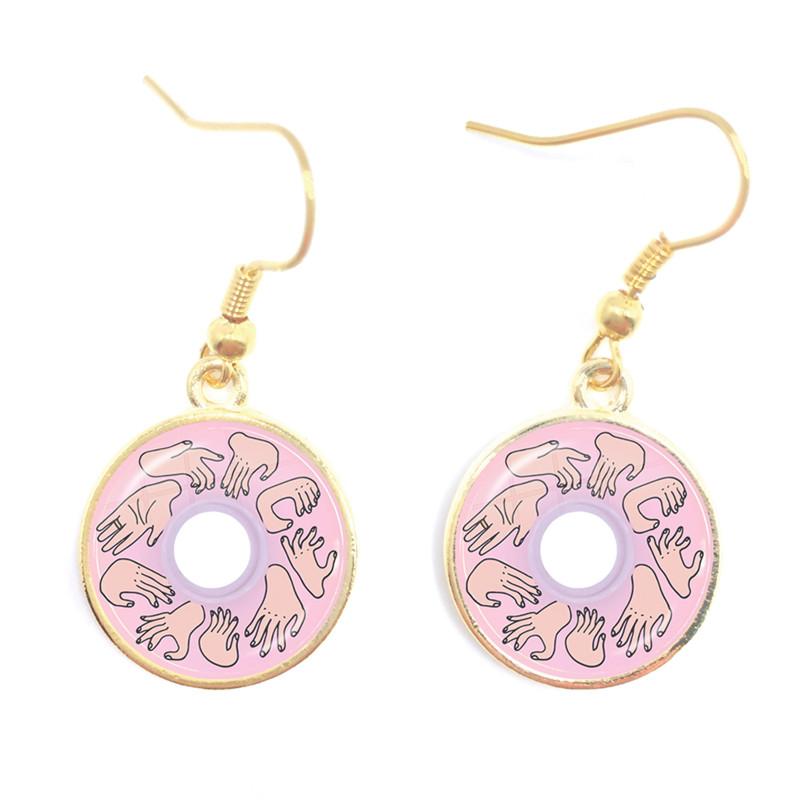 Retro CD Record Drop Earring Disc Classic Music Gramophone Record Glass Cabochon Earrings Gift for Music Loves