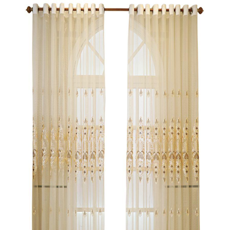 European Luxury Atmospheric Embroidery Window Curtain Living Room Balcony Bedroom Partition Sunshade Villa Curtain