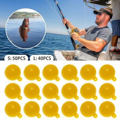 40/50Pcs 10/12MM Carp Fishing Half Floating Ball Corn Flavor Mini Soft TPR Hook Lure with Hole Freshwater Saltwater Bass Trout Fishing Accessories