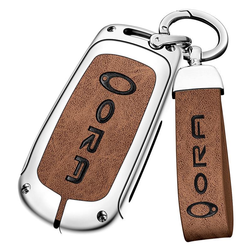 Genuine Leather Key Fob Holder for Great Wall ORA: Good Cat, Ballet Cat & Lightning Cat - Women's Premium Design