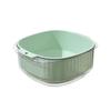 Double Layer Fruit Drain Basin Colander Bowl Large Washing Draining with Hanging Hole Durable for