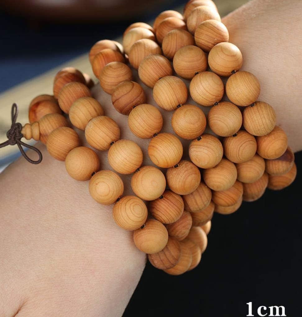 [SITEDAN] Buddhist Prayer Beads NecklaceBracelet for Men, 108 Beads (10mm), Women's Bracelet, Made of Wooden (Oakwood), with Herbal Scent