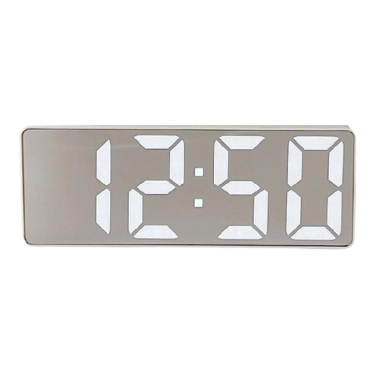 

Digital Mirror Clock With Temperature Time Date Large Screen LED Display Alarm Snoozes Function Office Desk Decoration