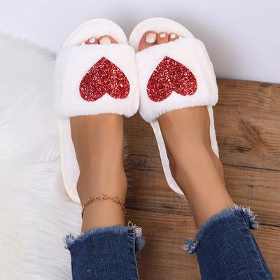 Pantoffels voor stellen Dames Winter Liefde Binnen Hart Schoenen Mode Pantoffel Casual Ademend Platform Binnen Slaapkamer Pantoffels