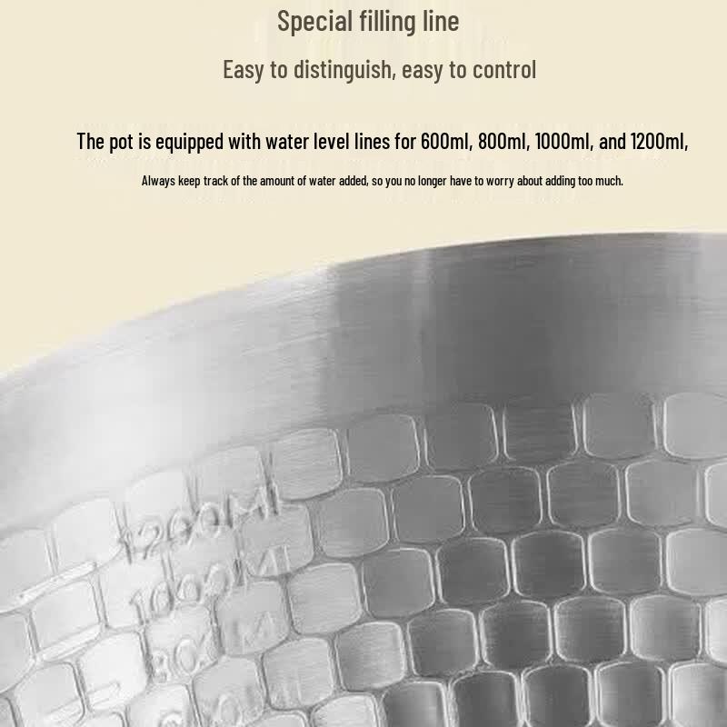 KOMBBACH Lightweight 304 Stainless Steel Yukihira Pot