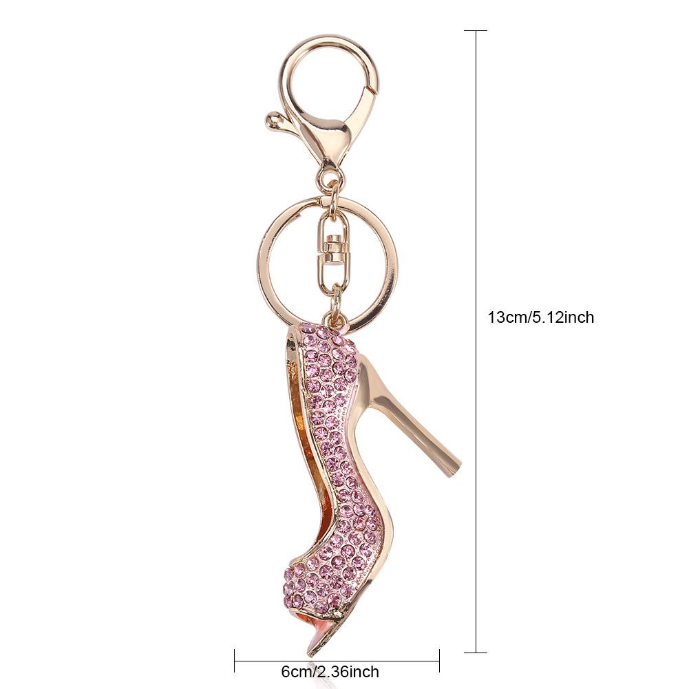 Key Chain Holder   Keychain   Alloy Rhinestone High Heel Key  Pink