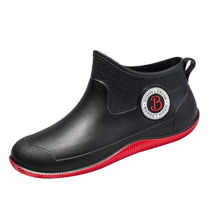 Pánské holínky s polovičním rukávem s nízkým svrškem, gumové boty s nízkým svrškem, protiskluzové holínky, holínky s nízkým svrškem na mytí auta, rybaření, do kuchyně, do jídelny