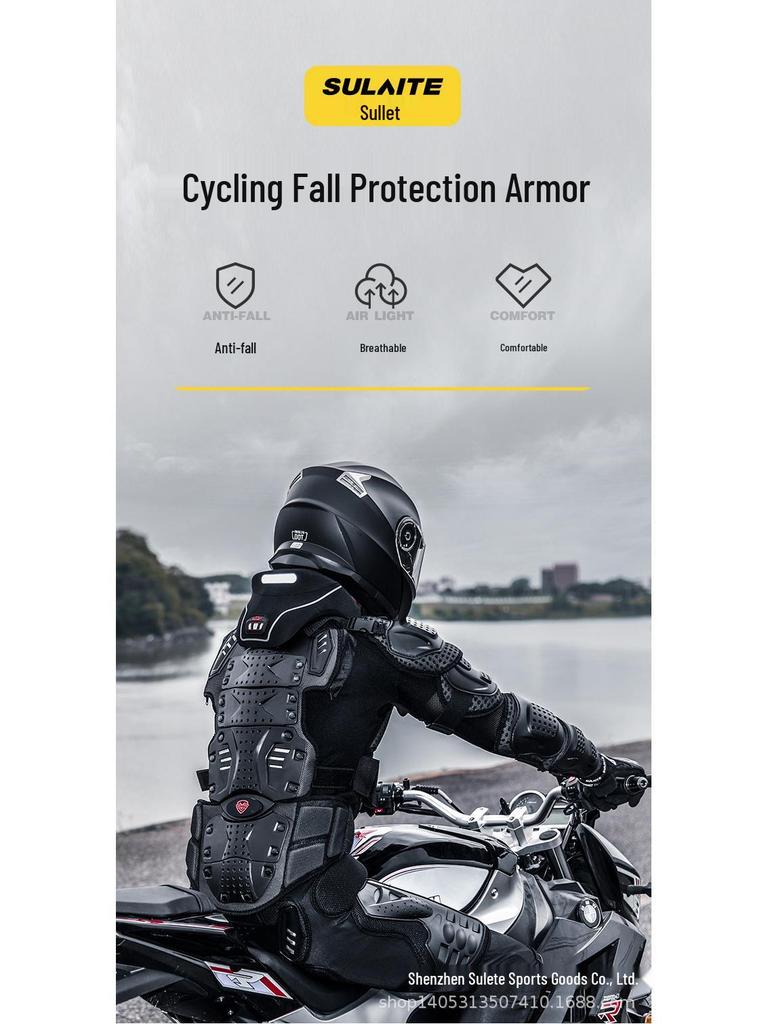 Sulaite Off-Road Motorcycle Protective Gear Set: Armor Jacket, Knee & Elbow Pads, Chest & Neck Protector