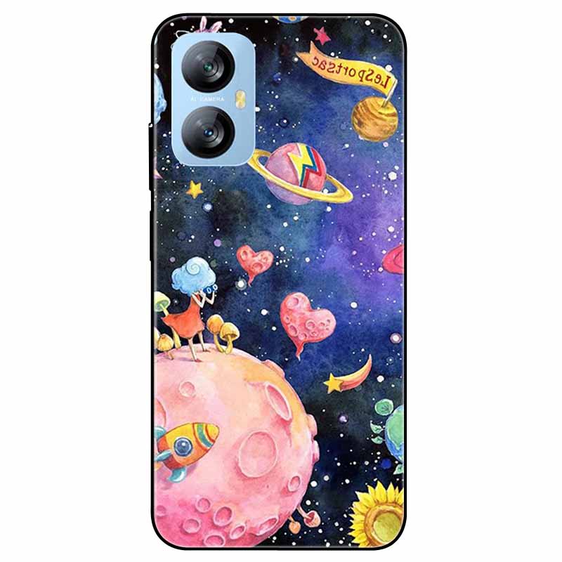 Für Blackview A52 Pro Hülle Handyhülle Stoßfeste Schwarz lackierte TPU Hülle für Blackview A52 Pro Silikon Weicher Bumper A52Pro Süß