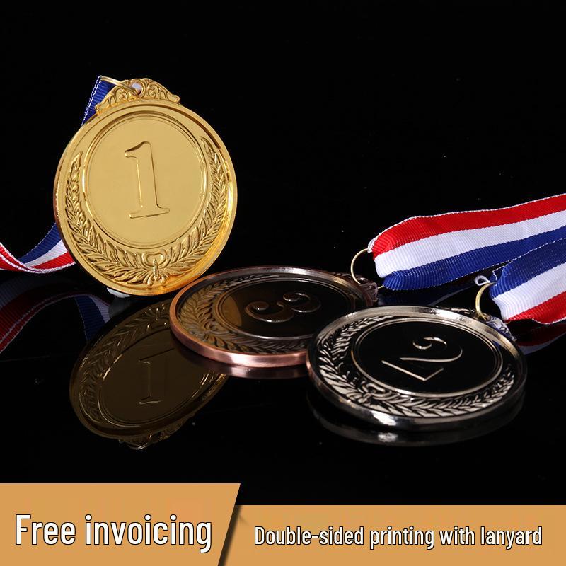 Spot Universal Medals: Gold, Silver, Bronze - Personalized Sports Meet Medals for Kids, Includes Numbers 1, 2, 3 and Custom Logo Printing