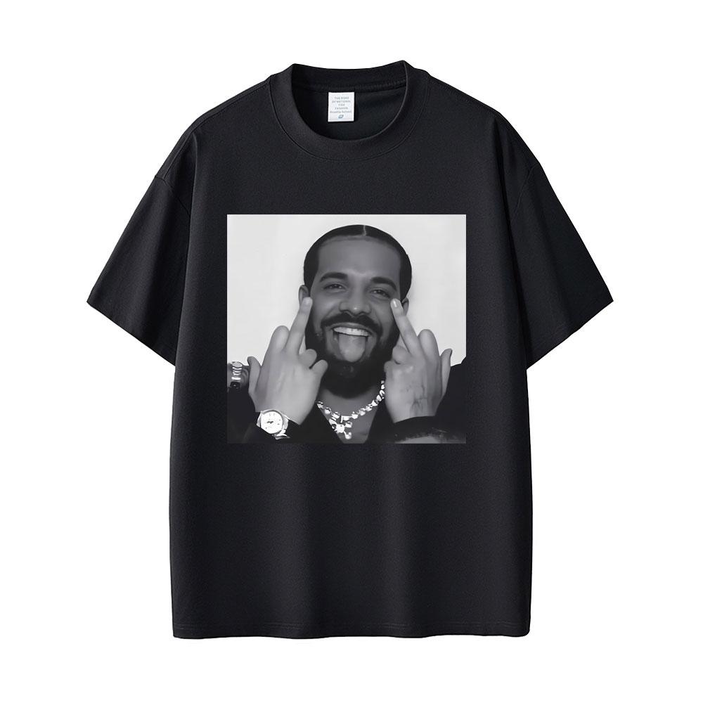 Rapper Drake Gesto Amichevole Divertente Meme Maglietta Unisex Donna Casual Umorismo Magliette Manica Corta Unisex Hip Hop Vintage Top Maglietta
