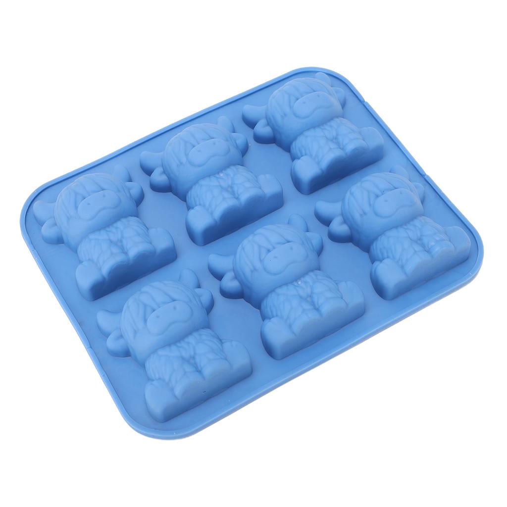 Ice Cube Mold 3D Highland Cow Soft Silicone Ice Cube Tray Fun Animal Mold for Dessert Craft Candle Soap