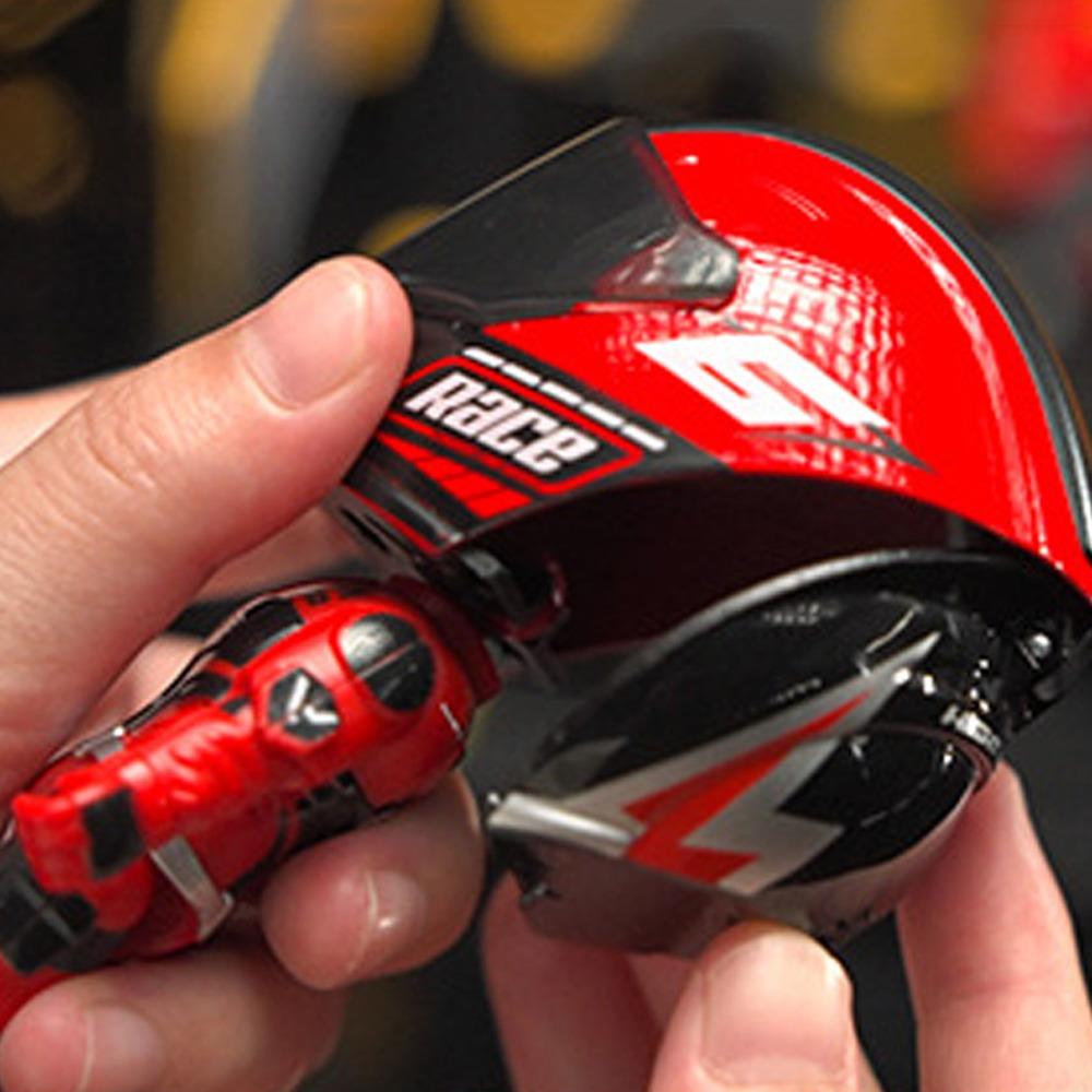 Action Figure Simulated Motorcycle Rider Doll Deformation Helmet Movable Figurine Model Children