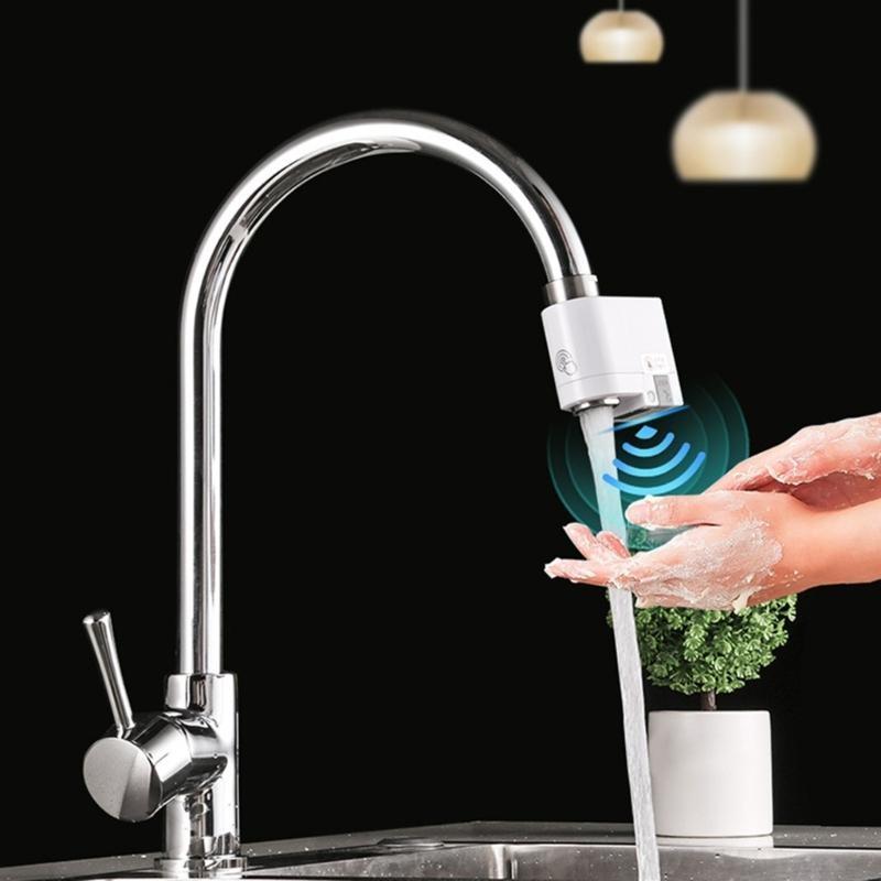 Faucet with Doubke Sensing Areas Rapid Responses Convenient Water Tap Easy To Install Faucet Adapter
