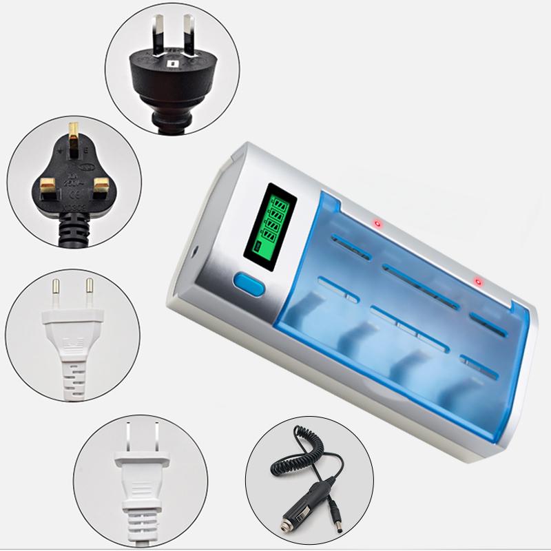 4 Slots LCD Display Battery Charger For Nimh Nicd AA/AAA/SC/C/D/9V Rechargeable Battery