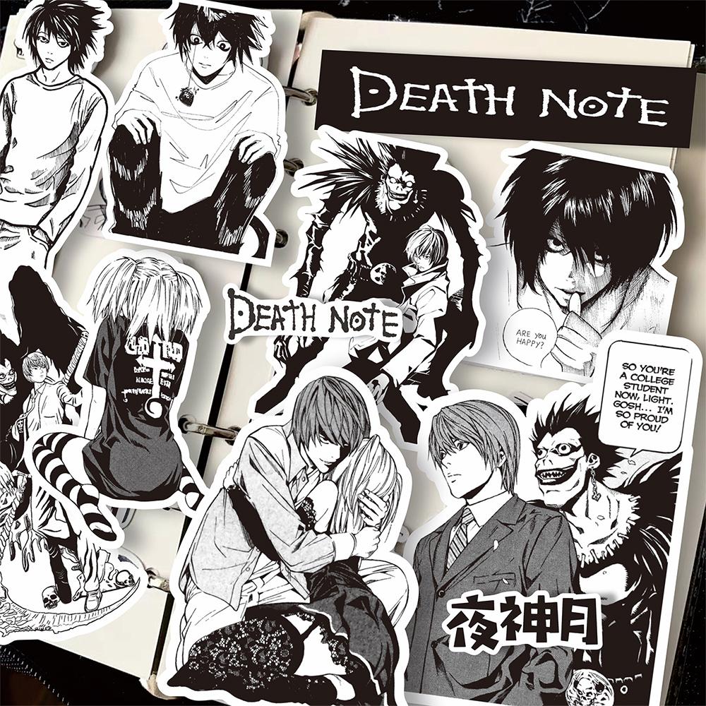 103065Pcs Death Note Black White Anime Stickers Classic Cool Manga Decals Decoration Diy Notebook Phone Laptop Cartoon Sticker