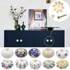 Retro European Style Cabinet Handle Wardrobe Ceramic Drawer Knobs Door Handle Circular Cupboard Pulls Floral Furniture Hardware