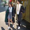 AMIBUDCCI Harry Potter Cosplay 5-teiliges Set, Enthält Umhang, Brille, Krawatte, Schal und Zauberstab (Hufflepuff 5-teiliges Set, Groß)