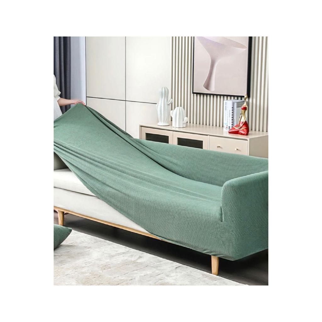 Lycra Stretch Elastic Flexible Washable Square Pattern Three-seater Sofa Cover Sofa Cover