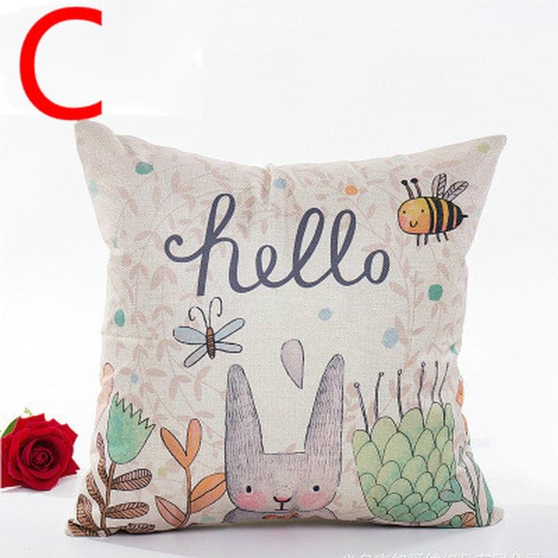 1PC Pillowcase 45x45cm Happy Easter Decorations  Home Easter Rabbit  Pattern Pillow Cover Wedding