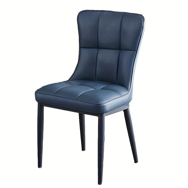Modern Dining Chair with Soft Cushion and Metal Legs - Stylish Office Single Chair for Dormitory, Available In Green/Blue/Black