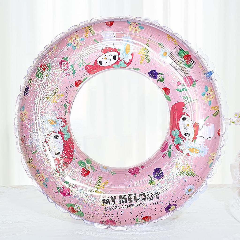 Deniko Baby Float for Kids, Foot-Cavity, Sanrio Baby Float, Strong Buoyancy, Swimming Ring, Cute Kuromi and My Melody Design, Perfect for Water Play,