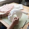 Blank Mask Base DIY Animal for Fursuit, 3D Cosplay White Plastic Head Mask, Furry Therian Halloween Costume Parties