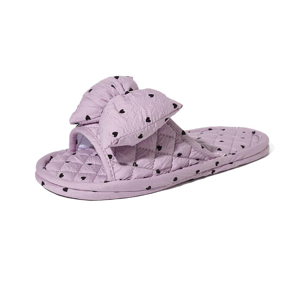 Распродажа Женские тапочки с бантом Дышащая ткань Домашняя обувь для использования в помещении 39 фиолетовый