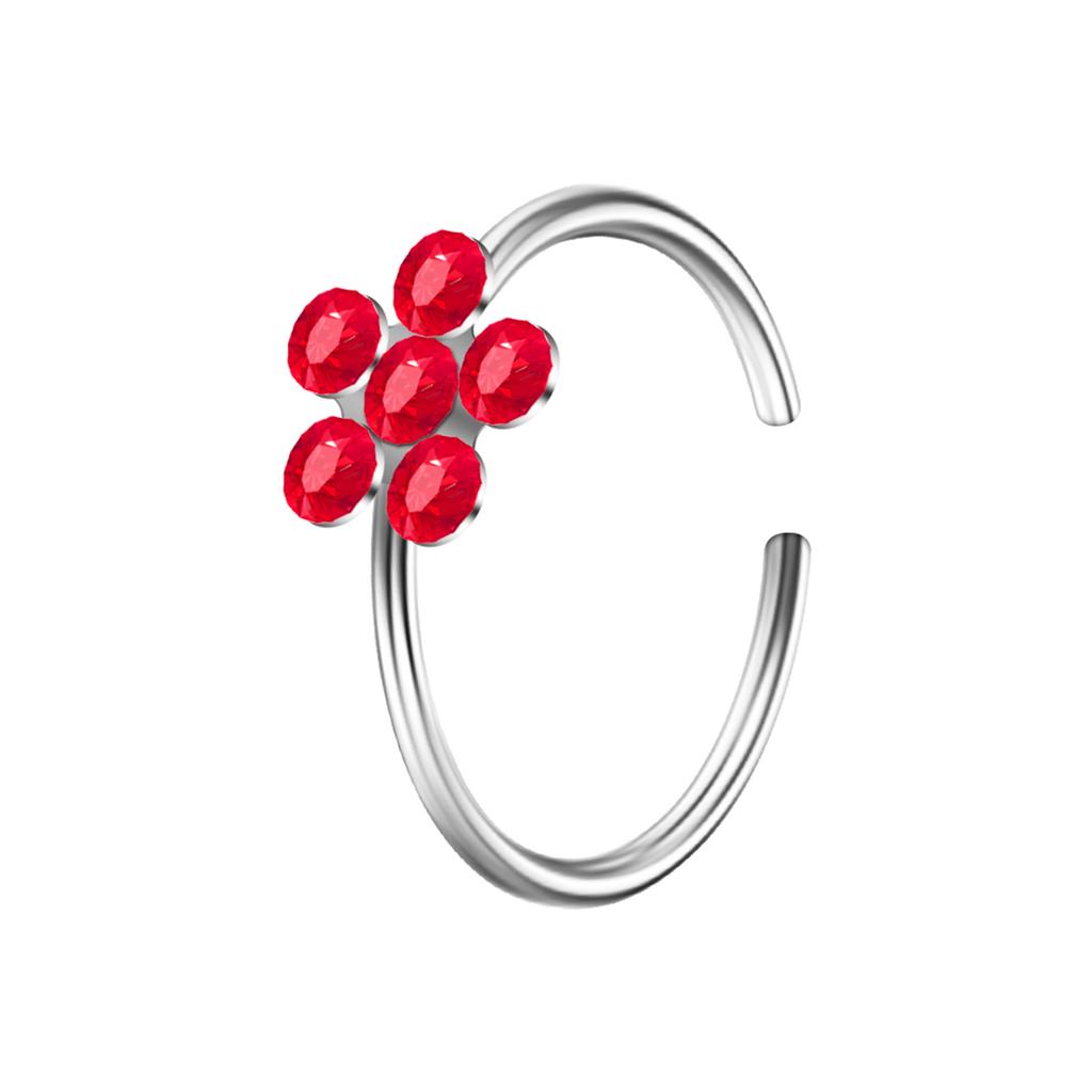 Exquisite C-shaped Diamond-set Petal Nose Ring Exotic Nose Decoration Nose Clip Human Puncture Jewelry