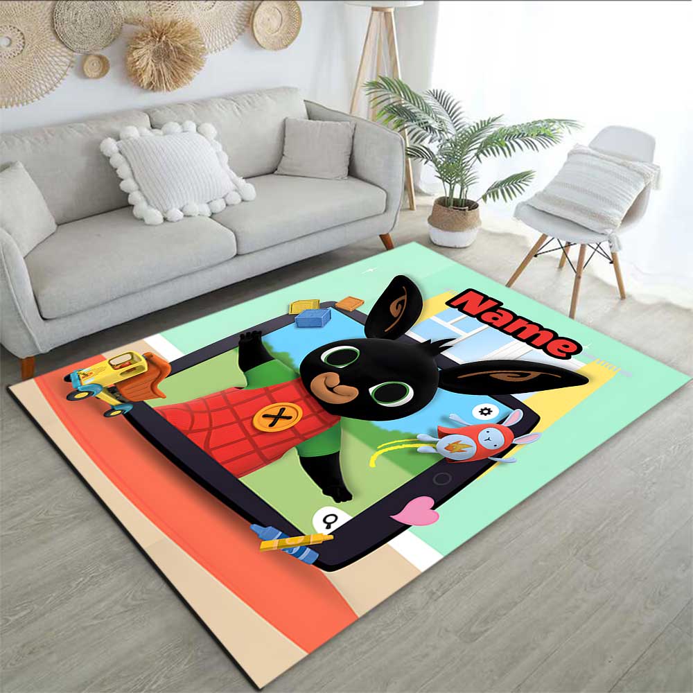 Bunny Customize your name rug, office chair cushion, home bedroom living room gift.