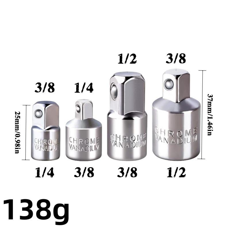 

4-Piece CR-V Chrome Vanadium Steel Socket Adapter Set: Large, Medium, Small Drive Conversion Joints
